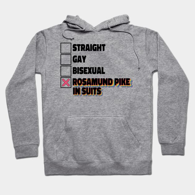 Straight Gay Bisexual Rosamund Pike In Suits Hoodie by ColoredRatioDesign